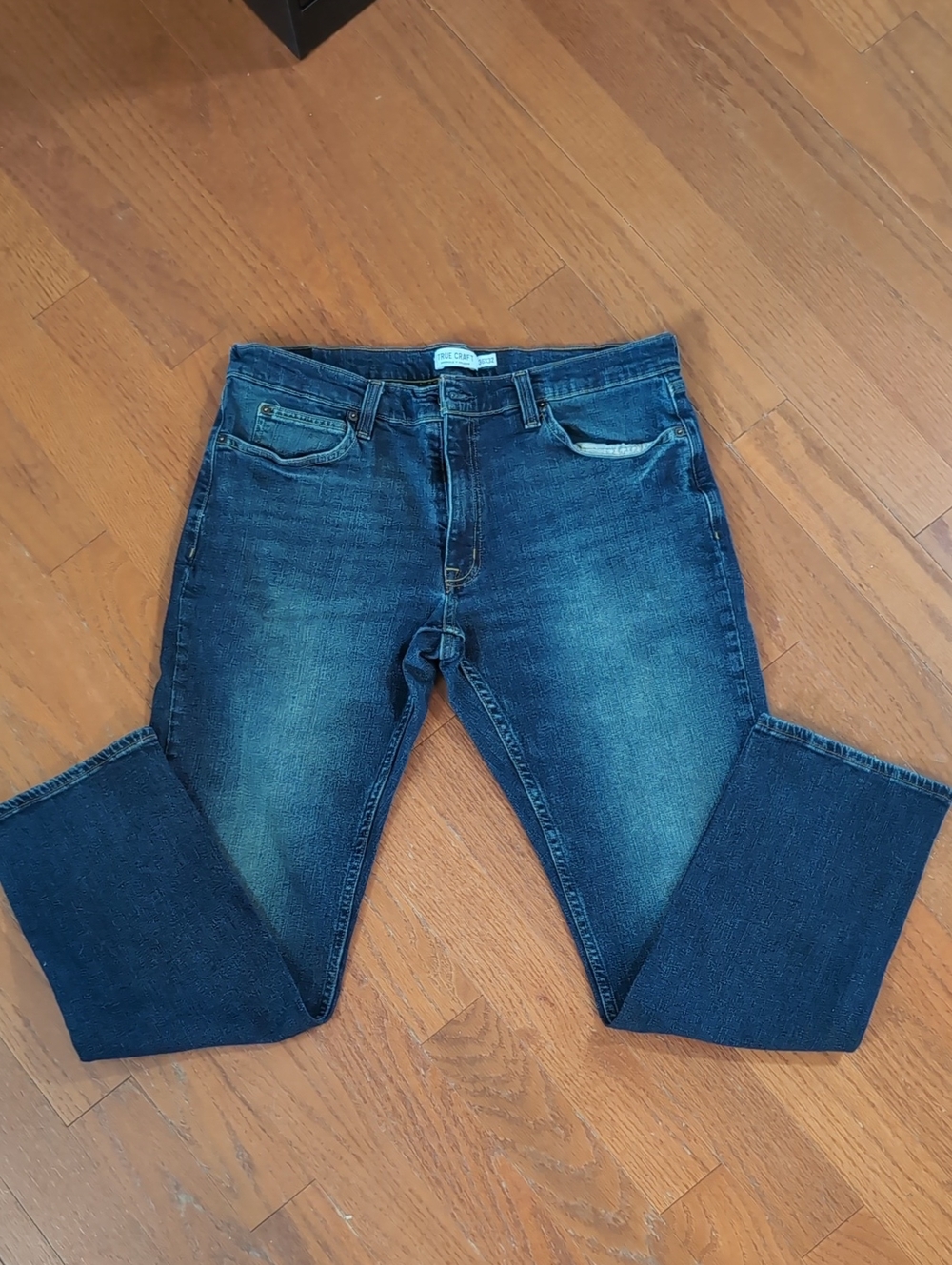 True Craft Men's Straight Jeans in Dark Blue Wash